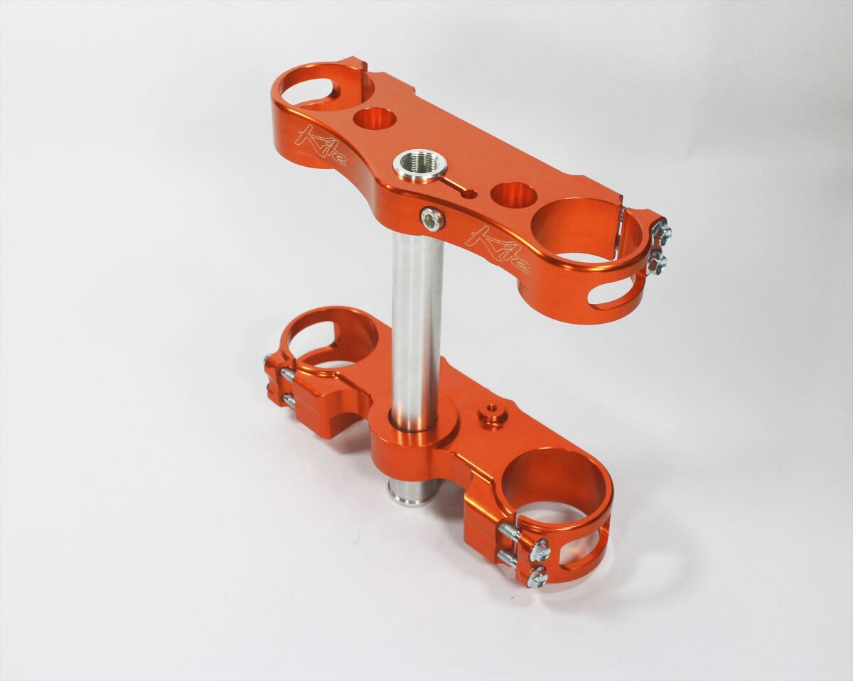 TRIPLE CLAMP MX-EN 14 MM OFFSET ALUMINIUM ANODIZED ORANGE