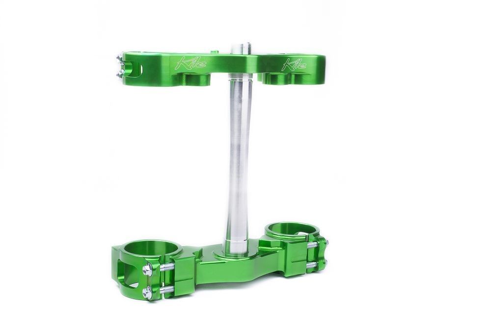 TRIPLE CLAMP MX-EN 23 MM OFFSET ALUMINIUM ANODIZED GREEN