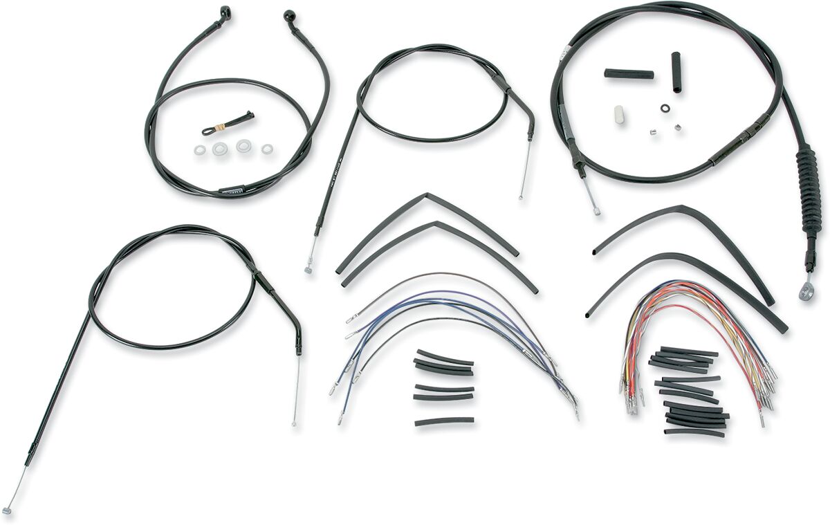 CABLE KIT 16" BLACK VINYL STAINLESS STEEL HANDLEBAR W/O ABS