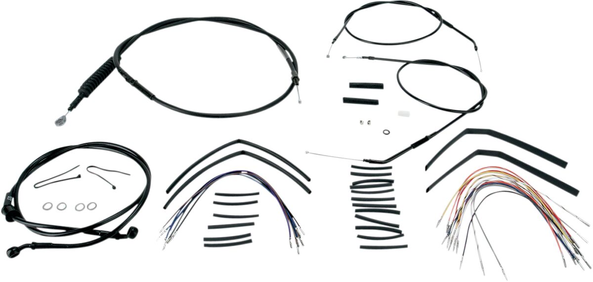 CABLE KIT 14" BLACK VINYL STAINLESS STEEL HANDLEBAR W/O ABS