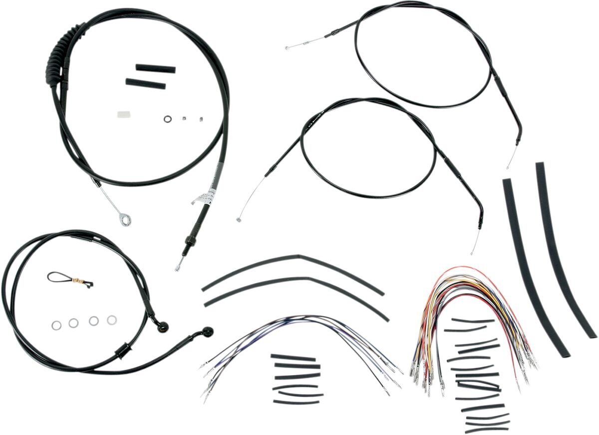 CABLE KIT 14" BLACK VINYL STAINLESS STEEL HANDLEBAR W/O ABS