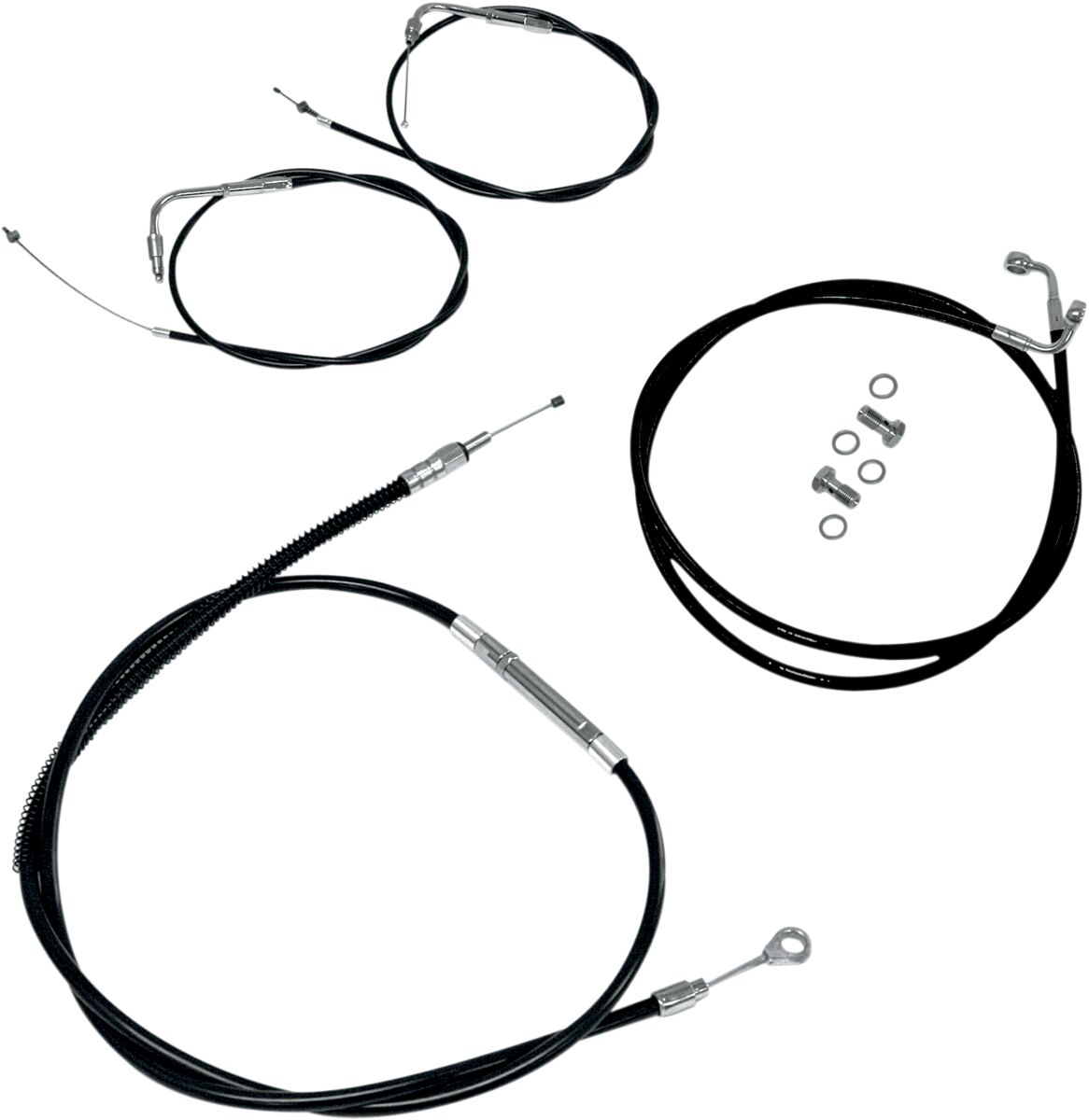 CABLE KIT 15-17" APE BAR LENGTH STAINLESS STEEL BLACK COATED FOR NON ABS HD