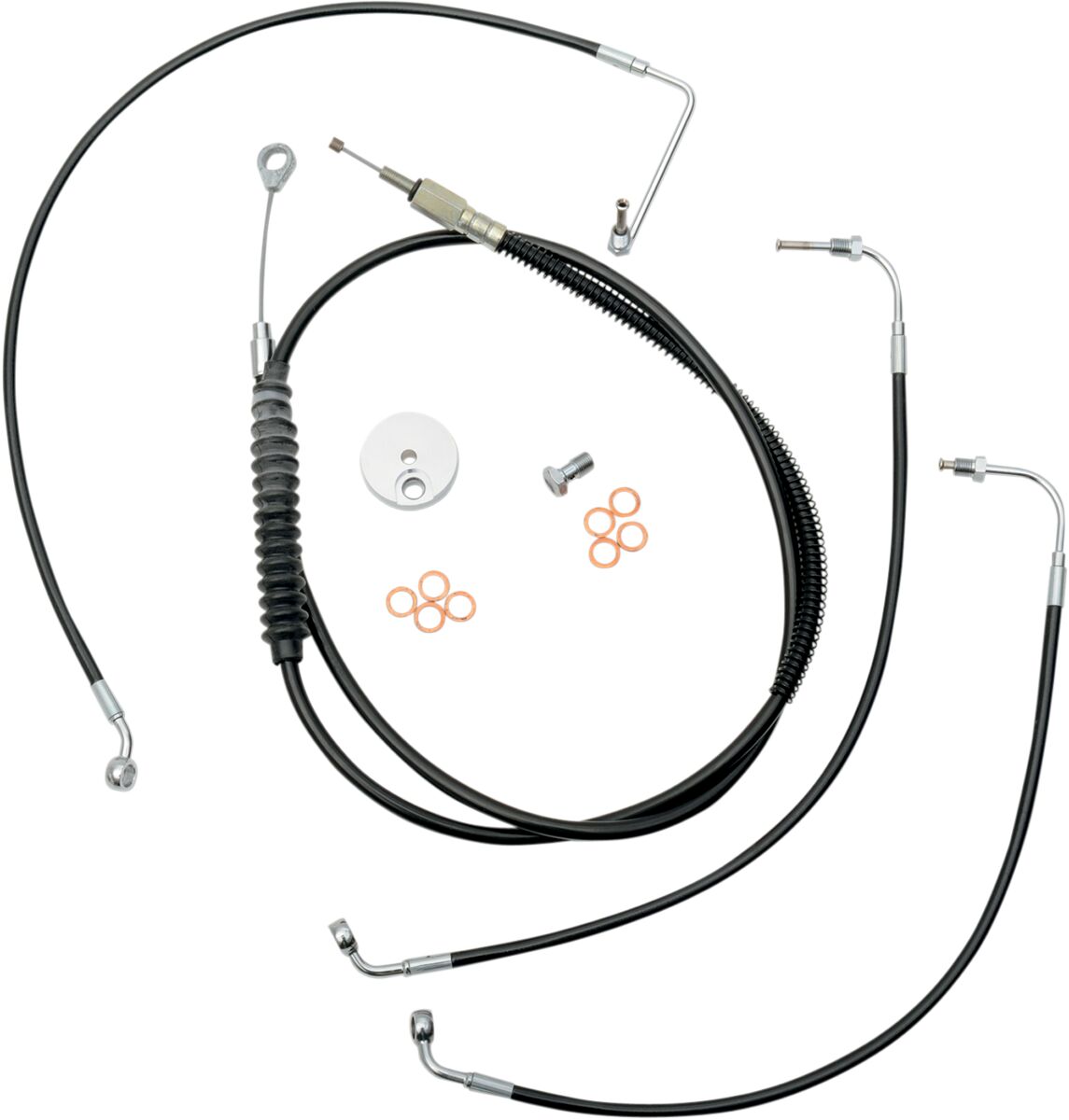 CABLE KIT 12-14" APE BAR LENGTH STAINLESS STEEL BLACK COATED FOR NON ABS HD