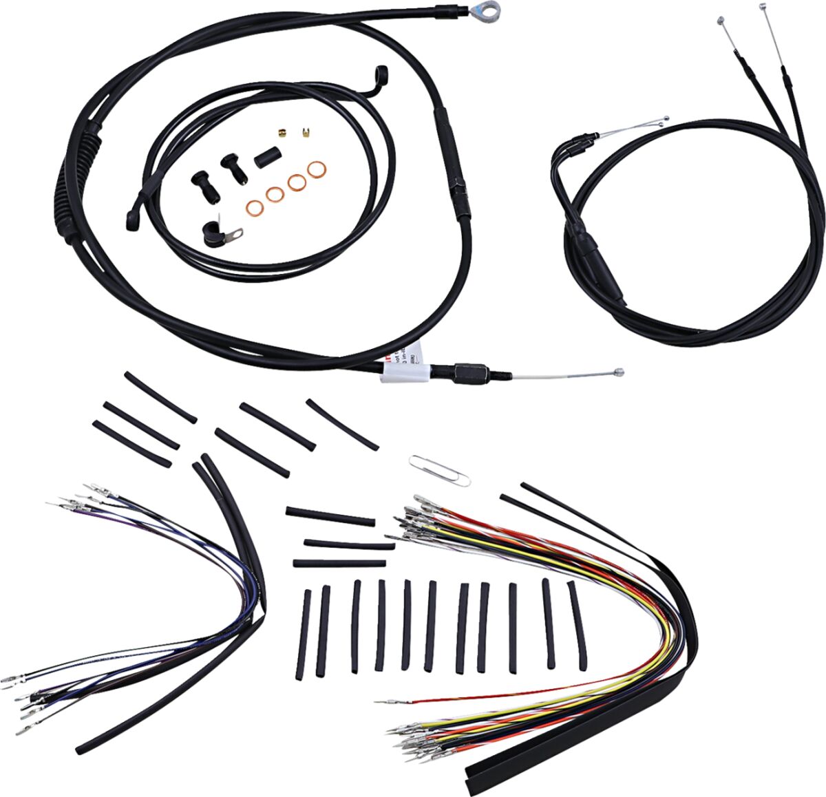 CABLE KIT 14" BLACK VINYL STAINLESS STEEL HANDLEBAR W/O ABS