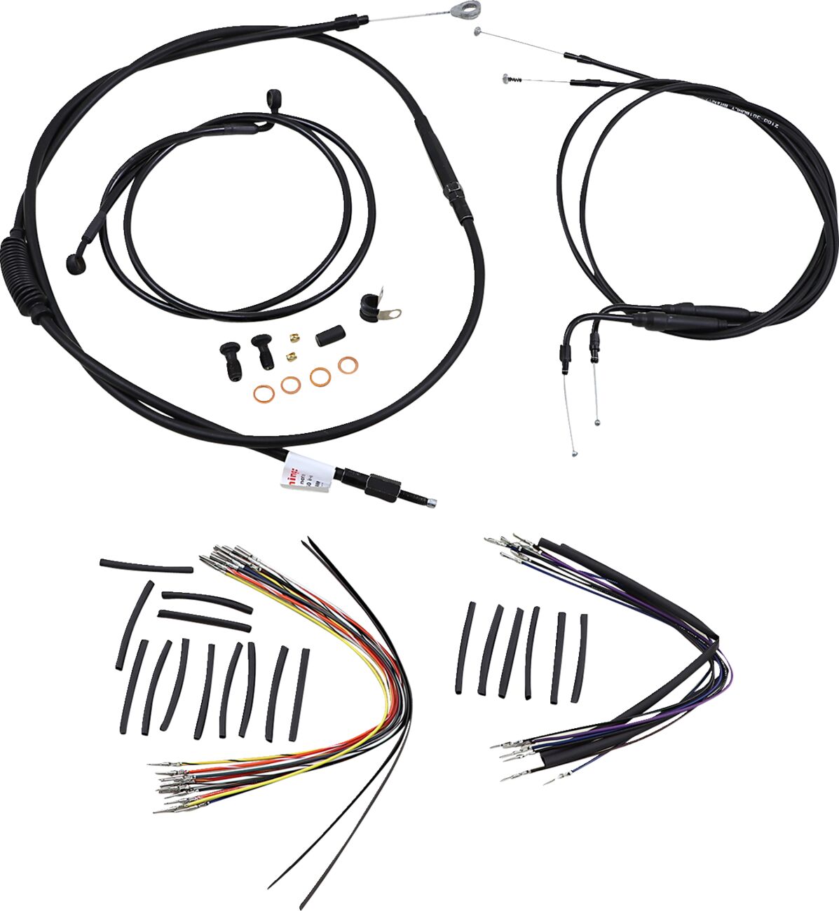 CABLE KIT 16" BLACK VINYL STAINLESS STEEL HANDLEBAR W/O ABS