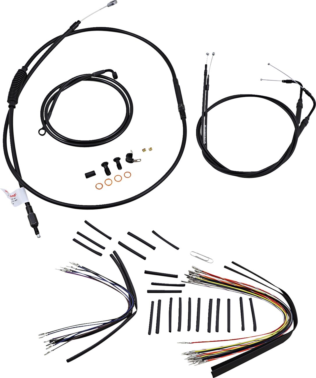 CABLE KIT 16" BLACK VINYL STAINLESS STEEL HANDLEBAR W/O ABS