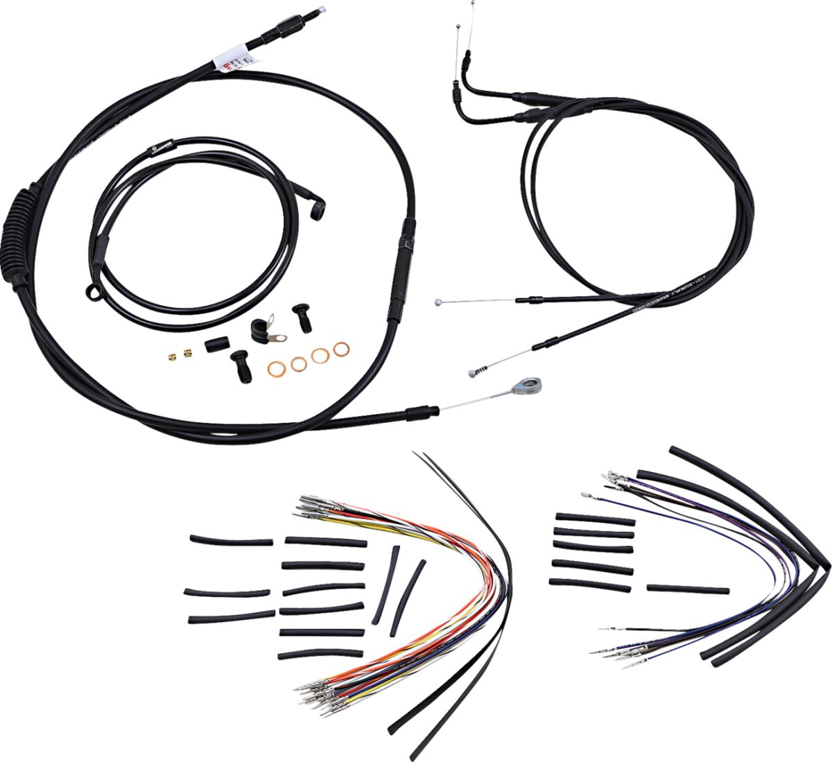 CABLE KIT 18" BLACK VINYL STAINLESS STEEL HANDLEBAR W/O ABS