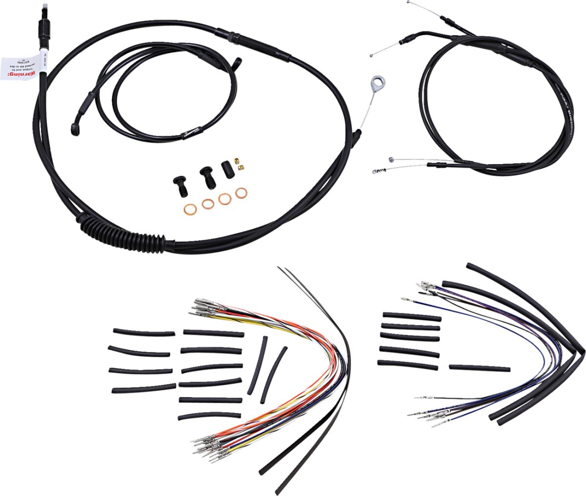 CABLE KIT 12" BLACK VINYL STAINLESS STEEL HANDLEBAR W/O ABS