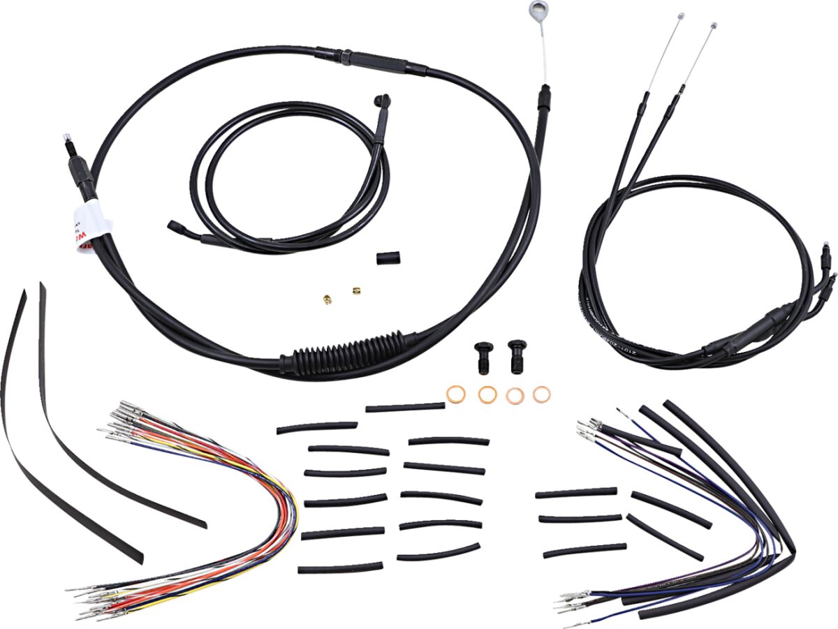 CABLE KIT 12" BLACK VINYL STAINLESS STEEL HANDLEBAR W/O ABS