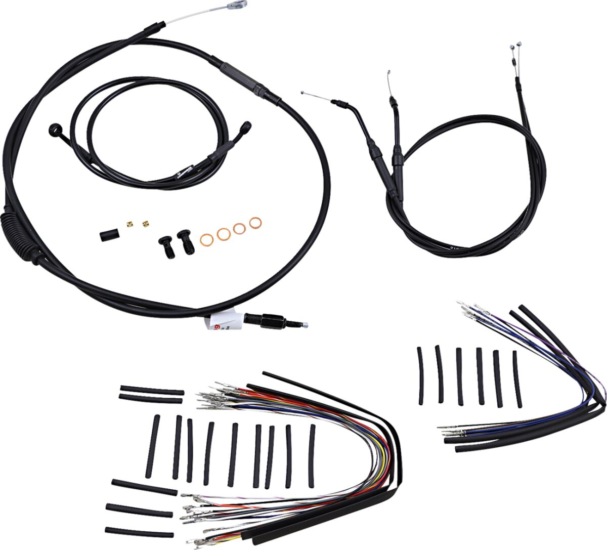 CABLE KIT 12" BLACK VINYL STAINLESS STEEL HANDLEBAR W/O ABS
