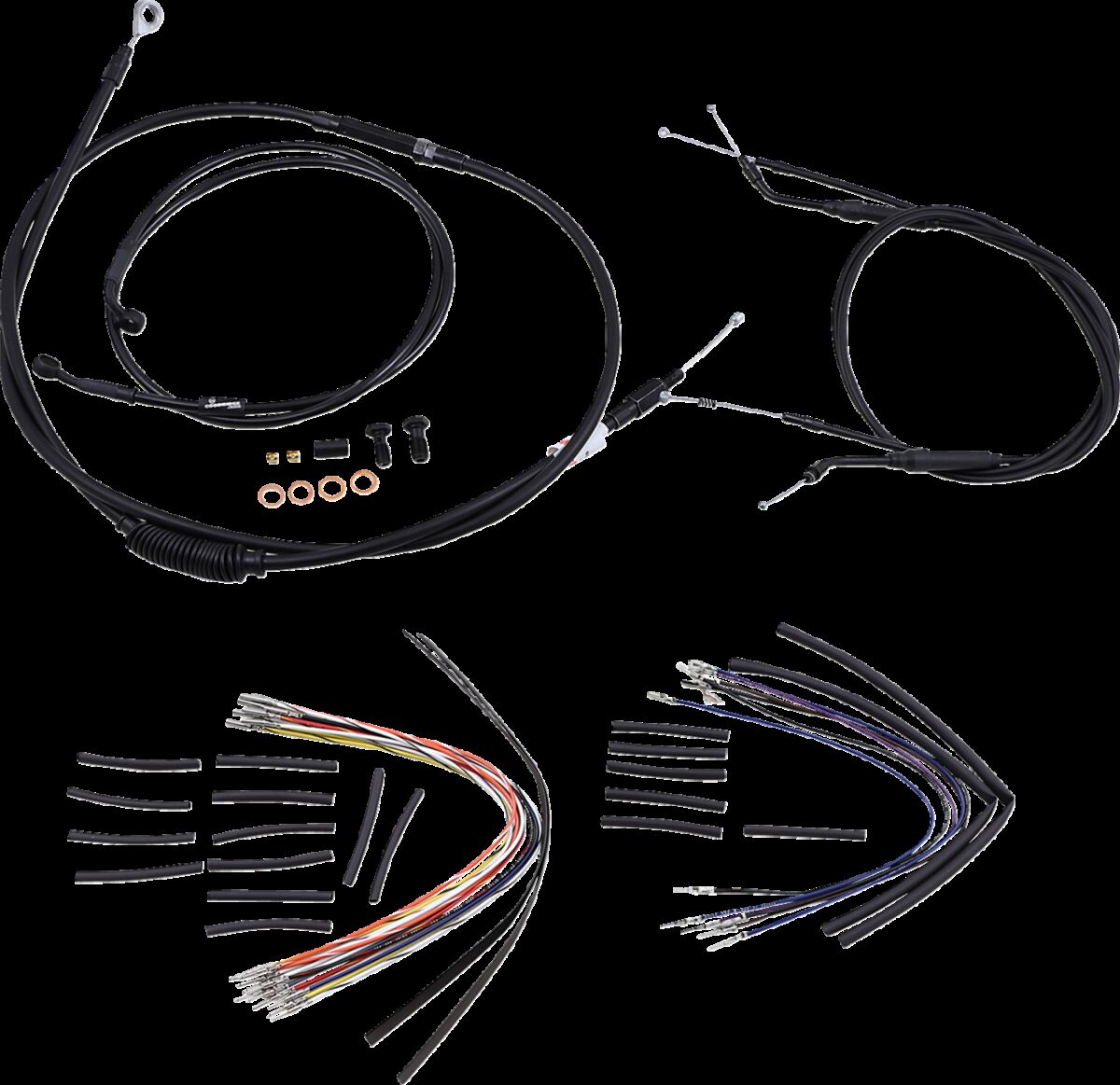 CABLE KIT 14" BLACK VINYL STAINLESS STEEL HANDLEBAR W/O ABS