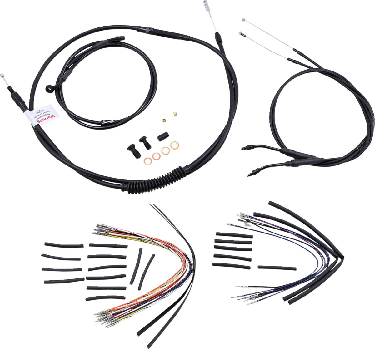 CABLE KIT 14" BLACK VINYL STAINLESS STEEL HANDLEBAR W/O ABS