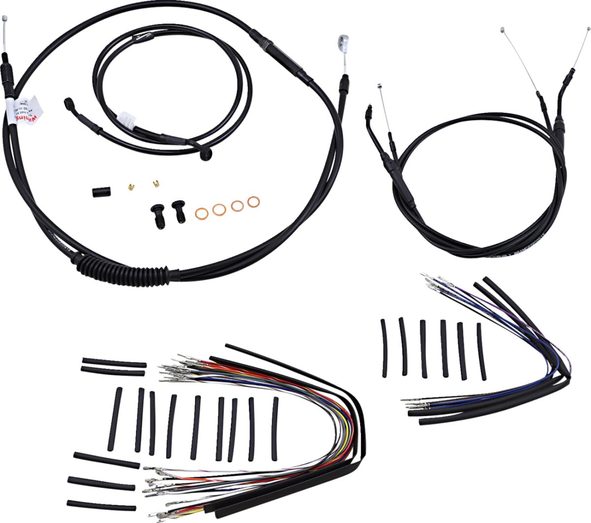 CABLE KIT 14" BLACK VINYL STAINLESS STEEL HANDLEBAR W/O ABS