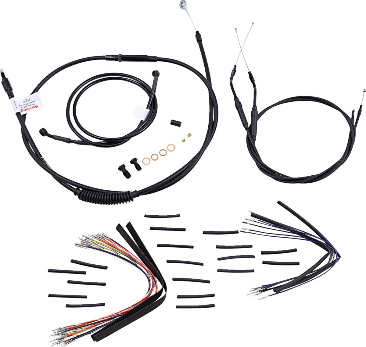 CABLE KIT 16" BLACK VINYL STAINLESS STEEL HANDLEBAR W/O ABS