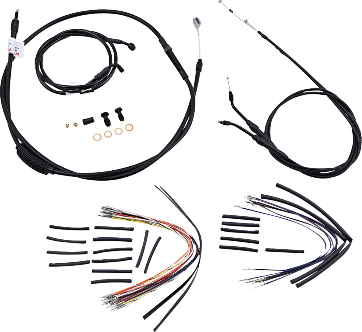 CABLE KIT 16" BLACK VINYL STAINLESS STEEL HANDLEBAR W/O ABS