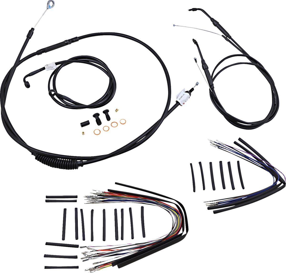 CABLE KIT 16" BLACK VINYL STAINLESS STEEL HANDLEBAR W/O ABS