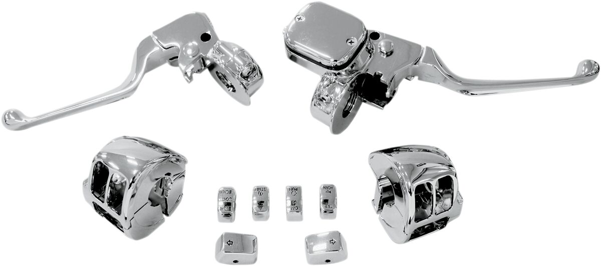 HANDLEBAR CONTROL KIT W/ 9/16" BRAKE MASTER CYLINDER W/O SWITCHES CHROME