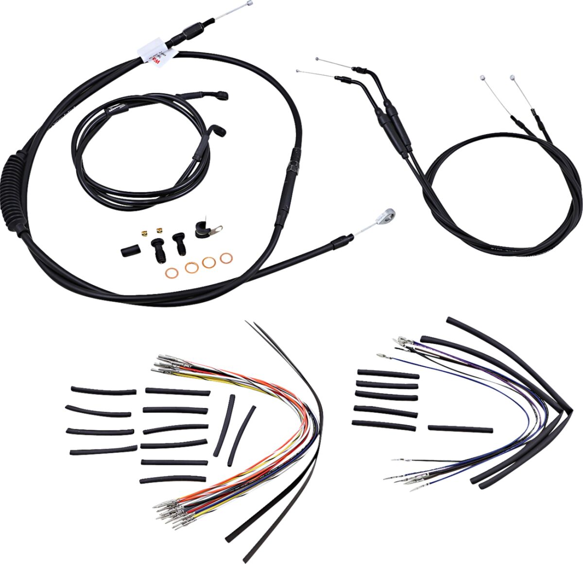 CABLE KIT 14" BLACK VINYL STAINLESS STEEL HANDLEBAR W/O ABS