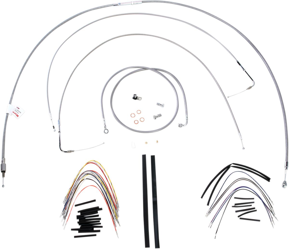 CABLE KIT 18" BRAIDED STAINLESS STEEL HANDLEBAR W/O ABS
