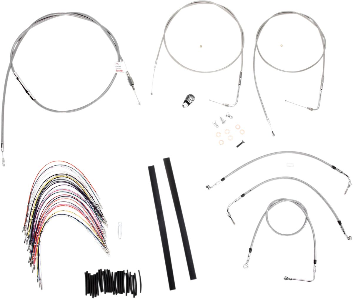 CABLE KIT 16" BRAIDED STAINLESS STEEL HANDLEBAR W/O ABS
