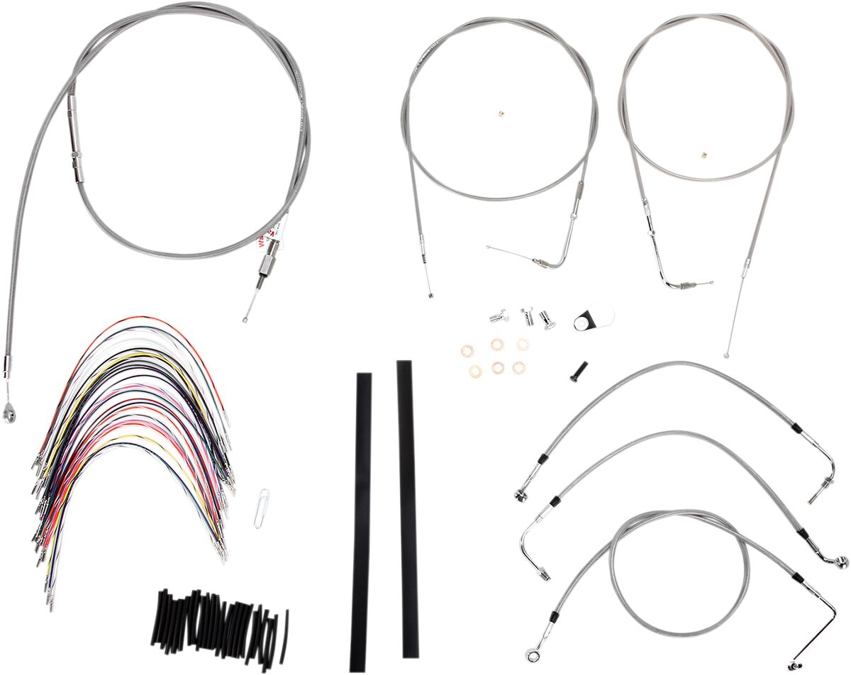 CABLE KIT 18" BRAIDED STAINLESS STEEL HANDLEBAR W/O ABS