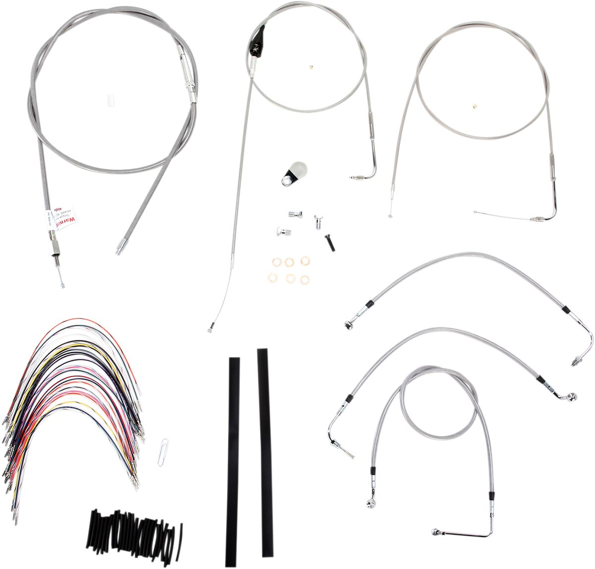 CABLE KIT 16" BRAIDED STAINLESS STEEL HANDLEBAR W/O ABS