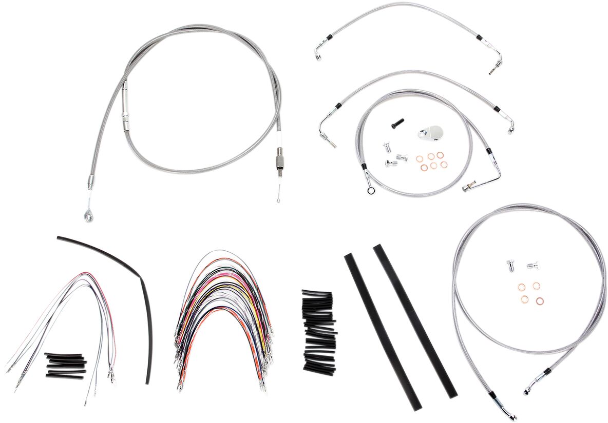 CABLE KIT 16" BRAIDED STAINLESS STEEL HANDLEBAR W/ABS