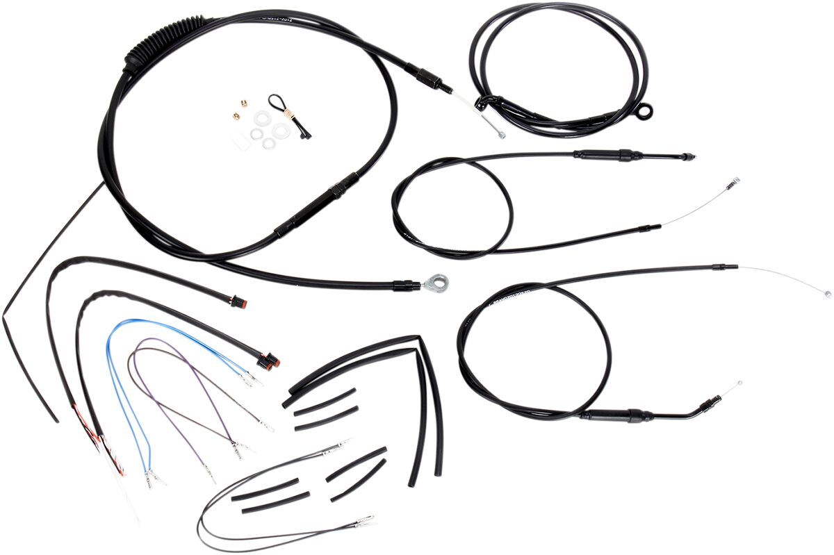 CABLE KIT 12" BLACK VINYL STAINLESS STEEL HANDLEBAR W/O ABS