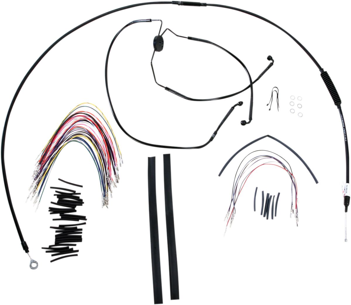 CABLE KIT 16" BLACK VINYL STAINLESS STEEL HANDLEBAR W/O ABS