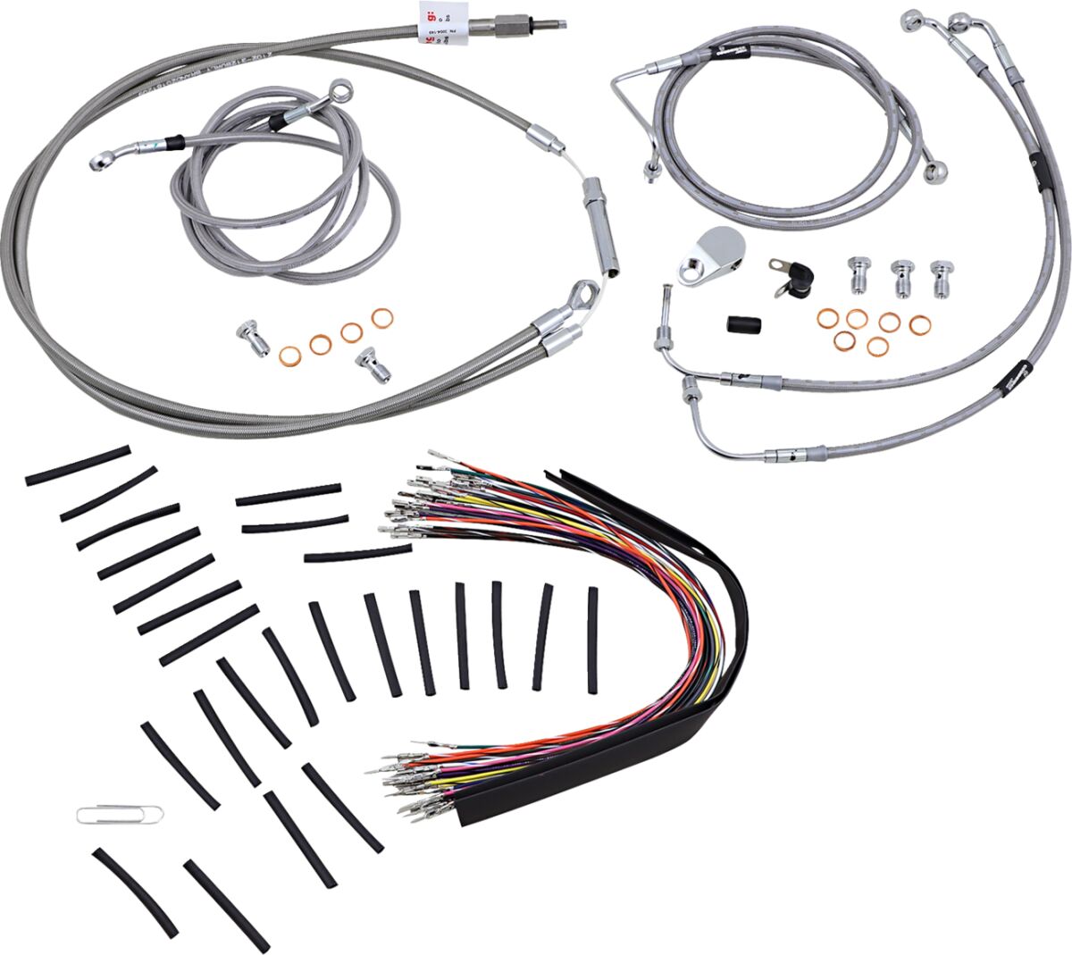 CABLE KIT 13" BRAIDED STAINLESS STEEL HANDLEBAR W/ABS