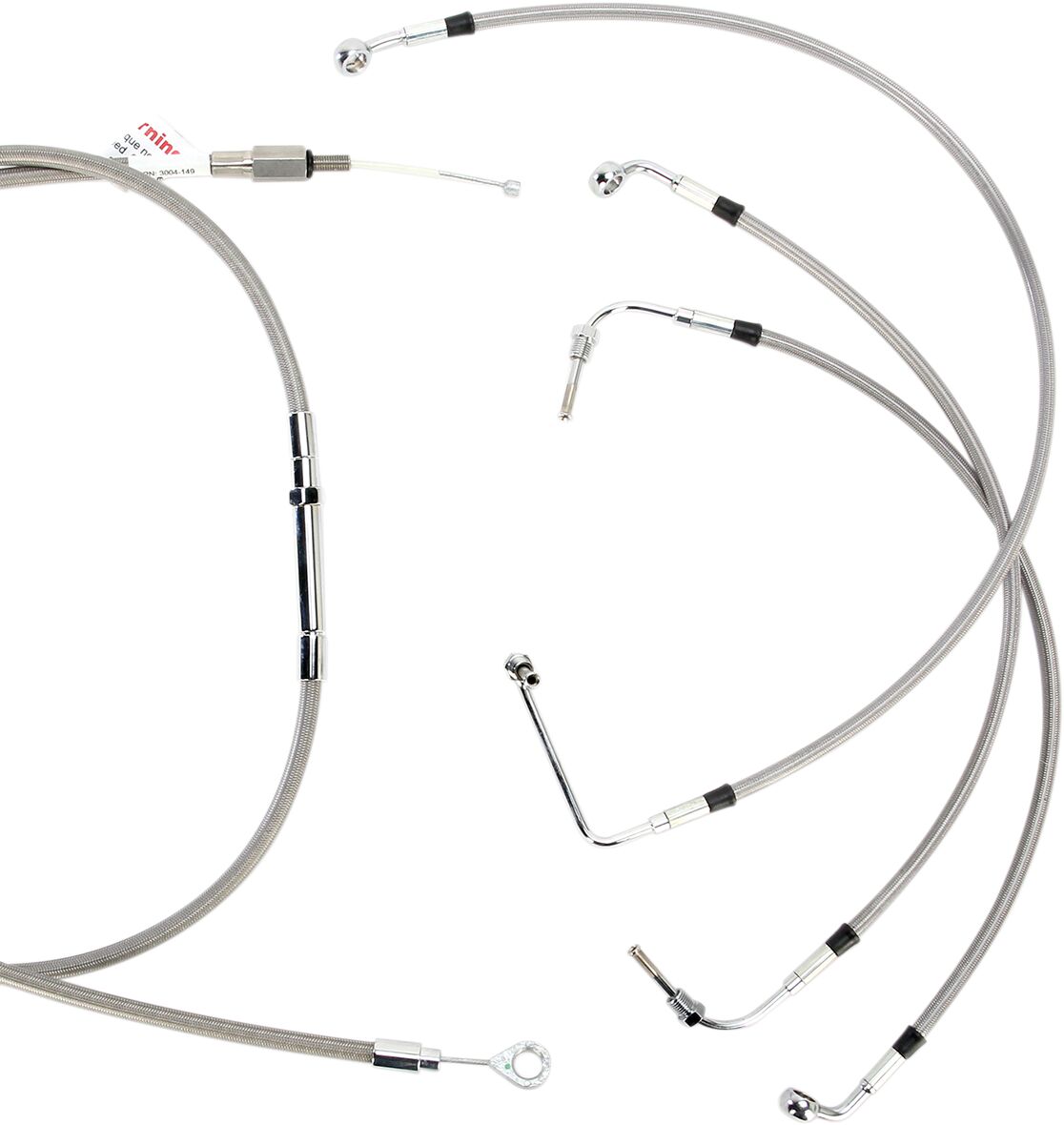 CABLE KIT 13" BRAIDED STAINLESS STEEL HANDLEBAR W/O ABS