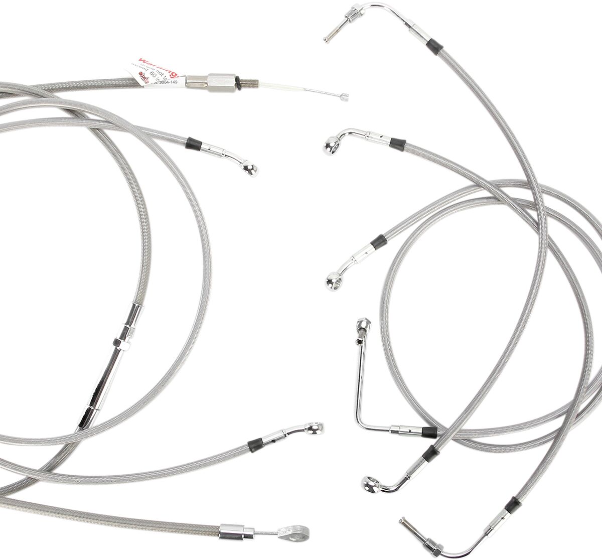 CABLE KIT 15" BRAIDED STAINLESS STEEL HANDLEBAR W/ABS