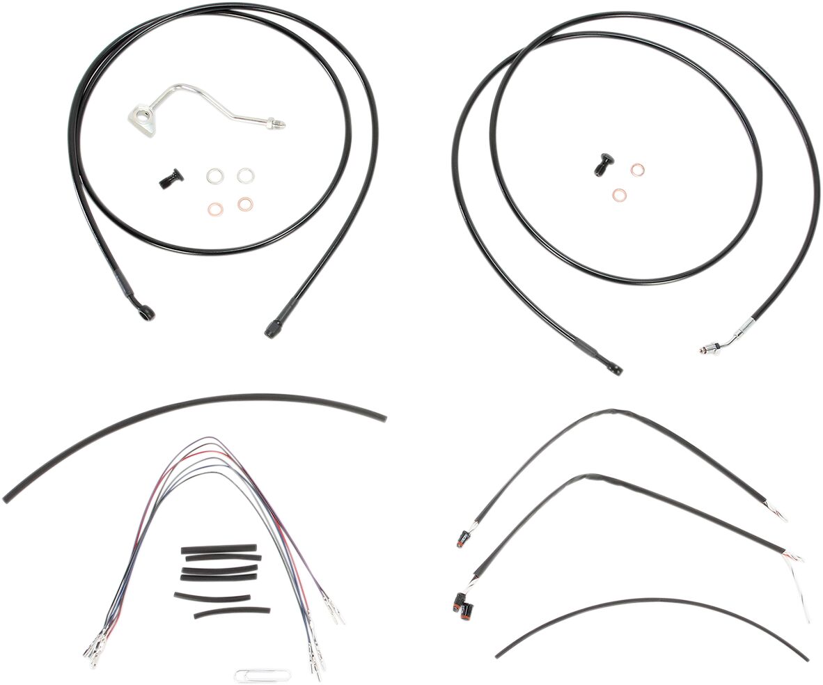 CABLE KIT 15" BLACK VINYL STAINLESS HANDLEBAR W/ABS