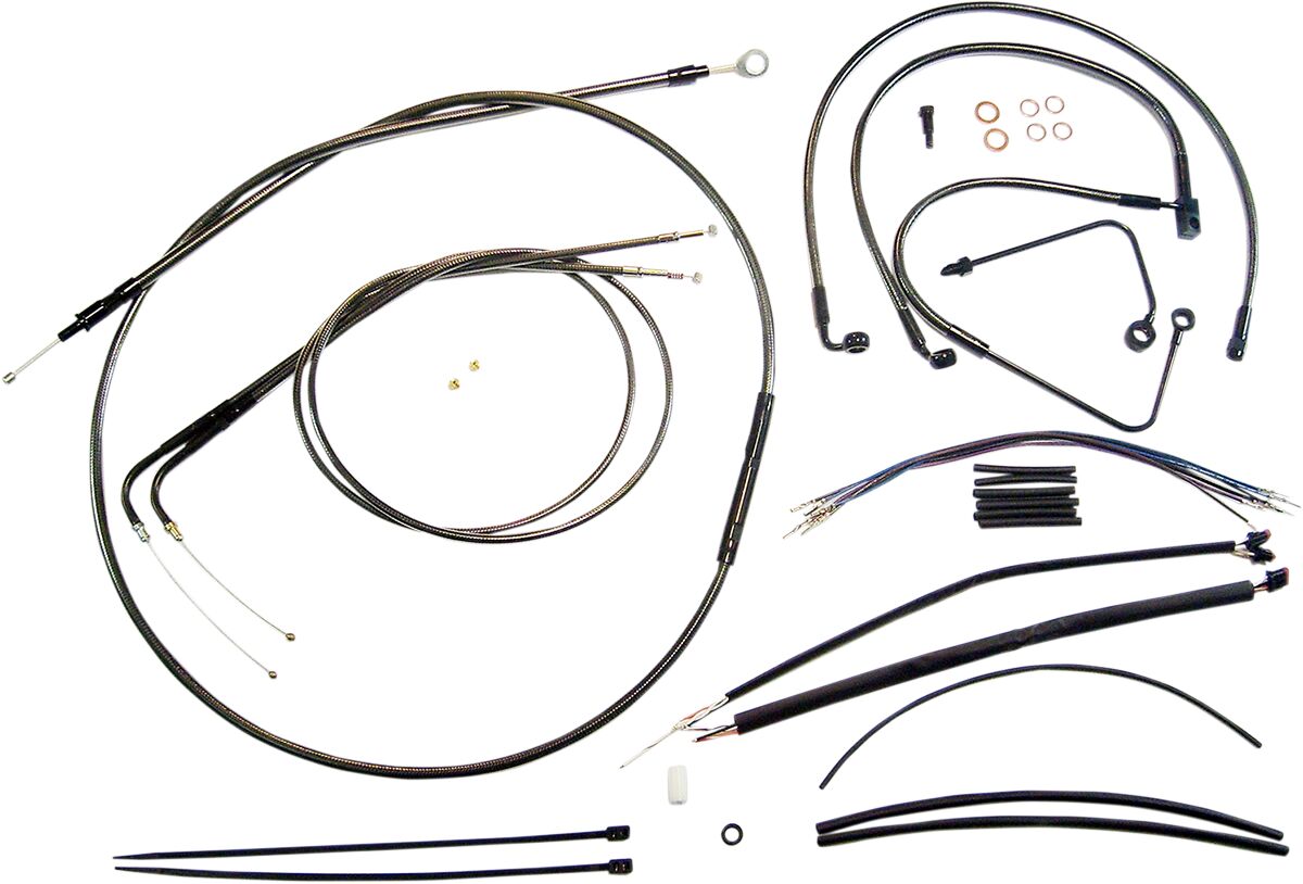 CONTROL CABLE KIT SOFTAIL CHROME BLACK