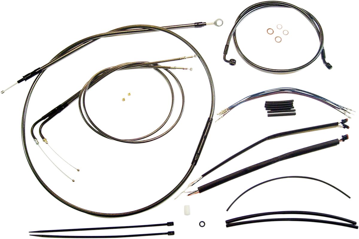 CONTROL CABLE KIT SOFTAIL CHROME BLACK