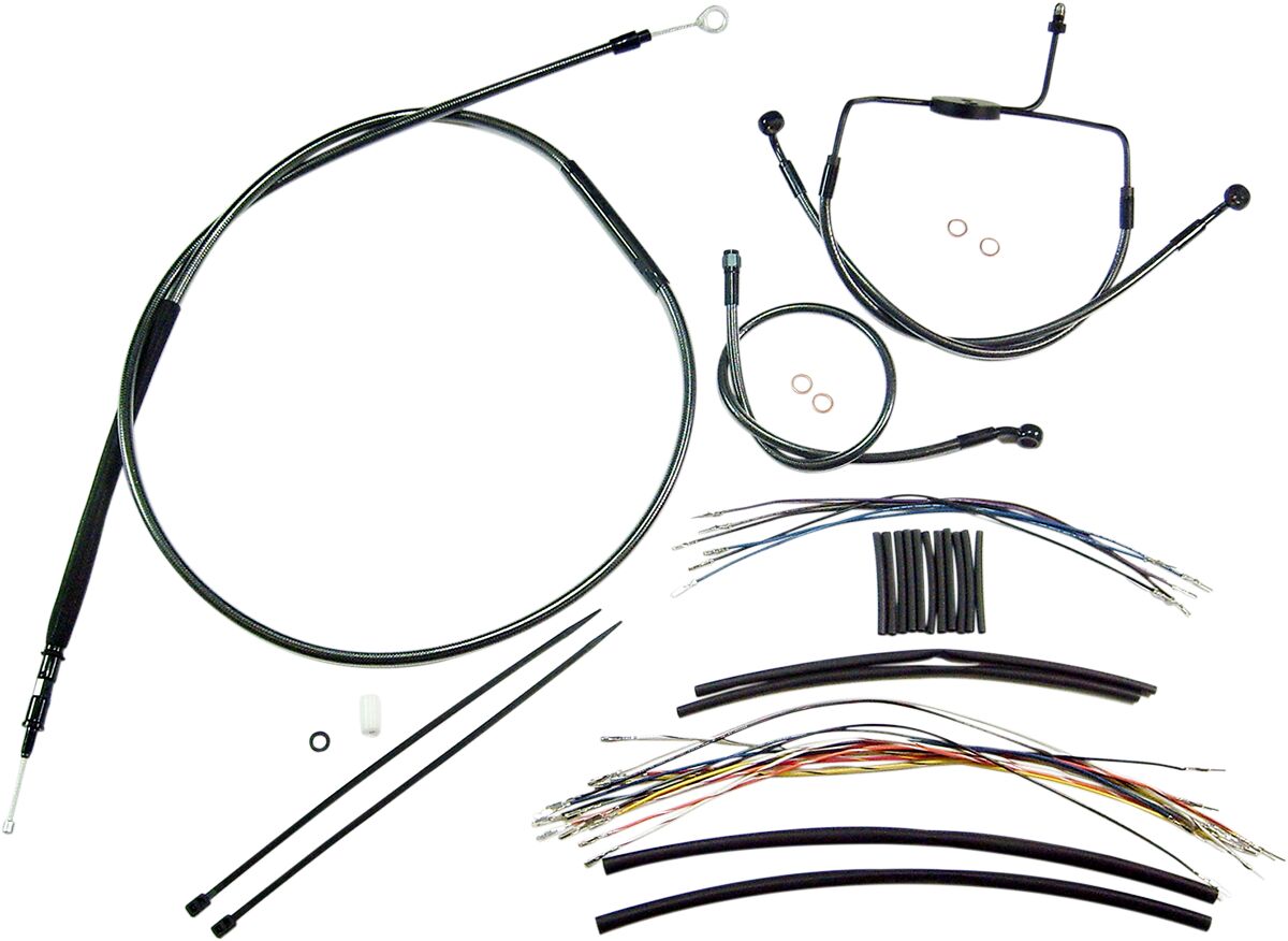 CONTROL CABLE KIT TOURING CHROME BLACK