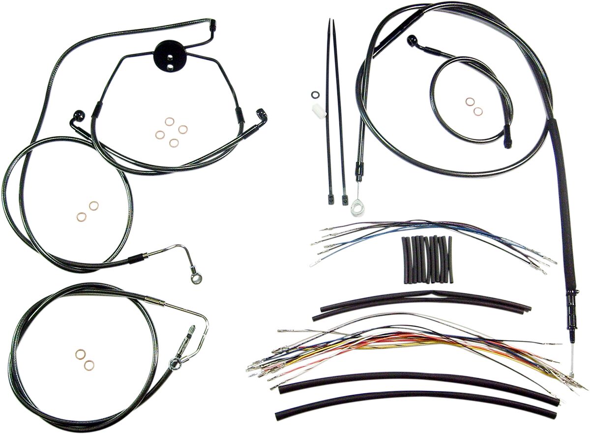 CONTROL CABLE KIT TOURING CHROME BLACK