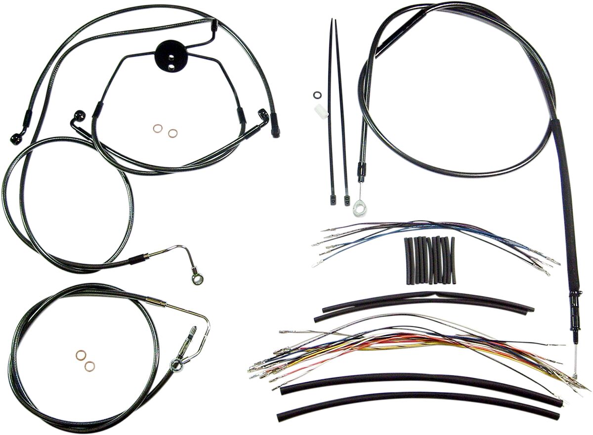 CONTROL CABLE KIT TOURING CHROME BLACK