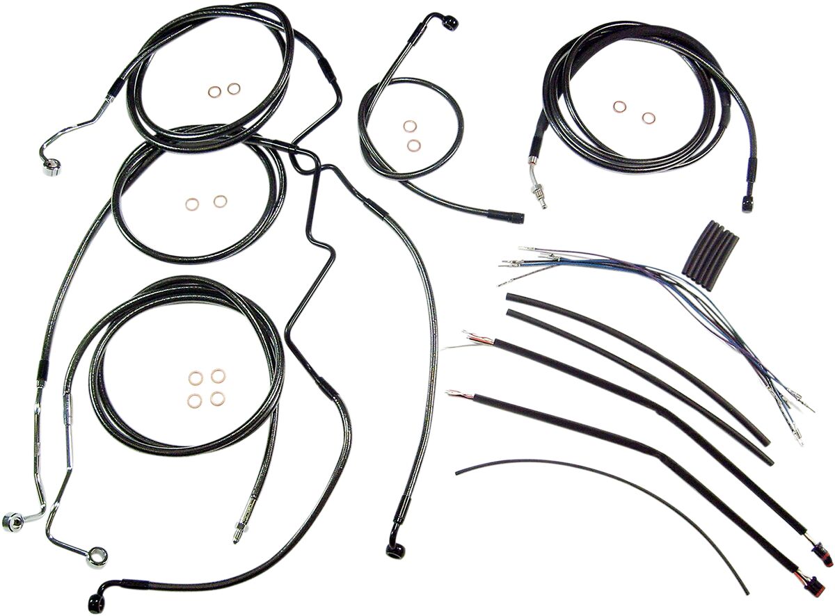 CONTROL CABLE KIT TOURING CHROME BLACK