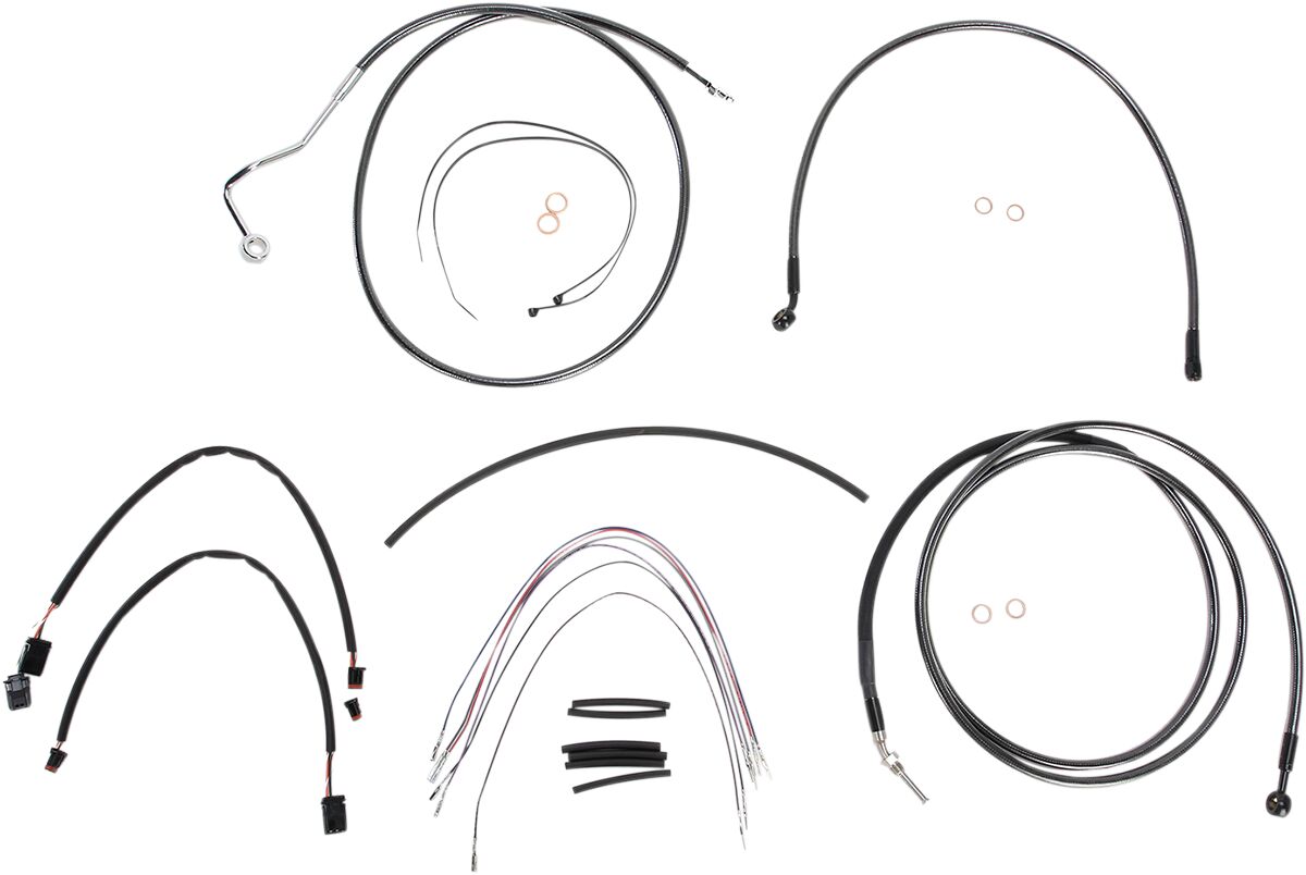 CONTROL CABLE KIT TOURING CHROME BLACK