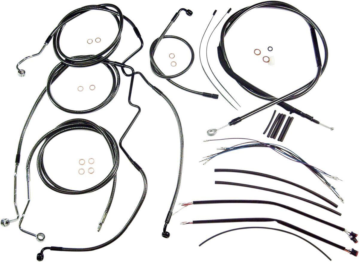 CONTROL CABLE KIT TOURING CHROME BLACK