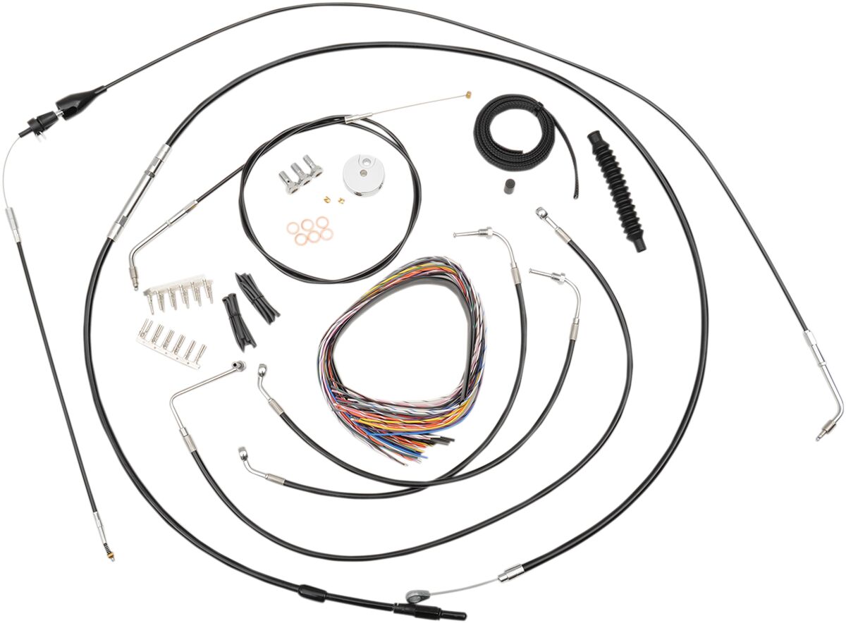 CABLE AND BRAKE LINE KIT BLACK VINYL FOR 18"-20" APE HANGERS
