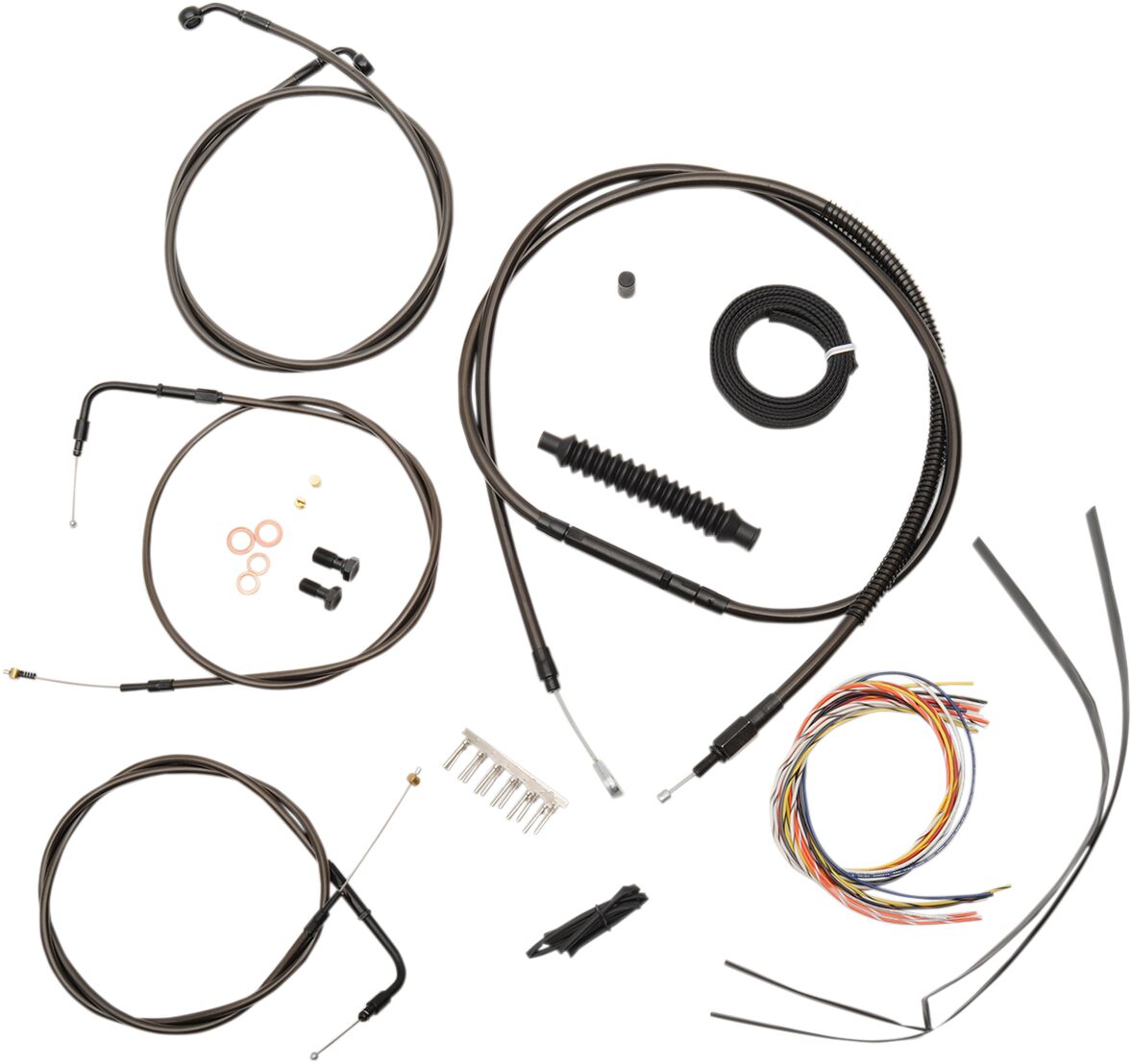 CABLE AND BRAKE LINE KIT MIDNIGHT BLACK FOR 15"-17" APE HANGERS