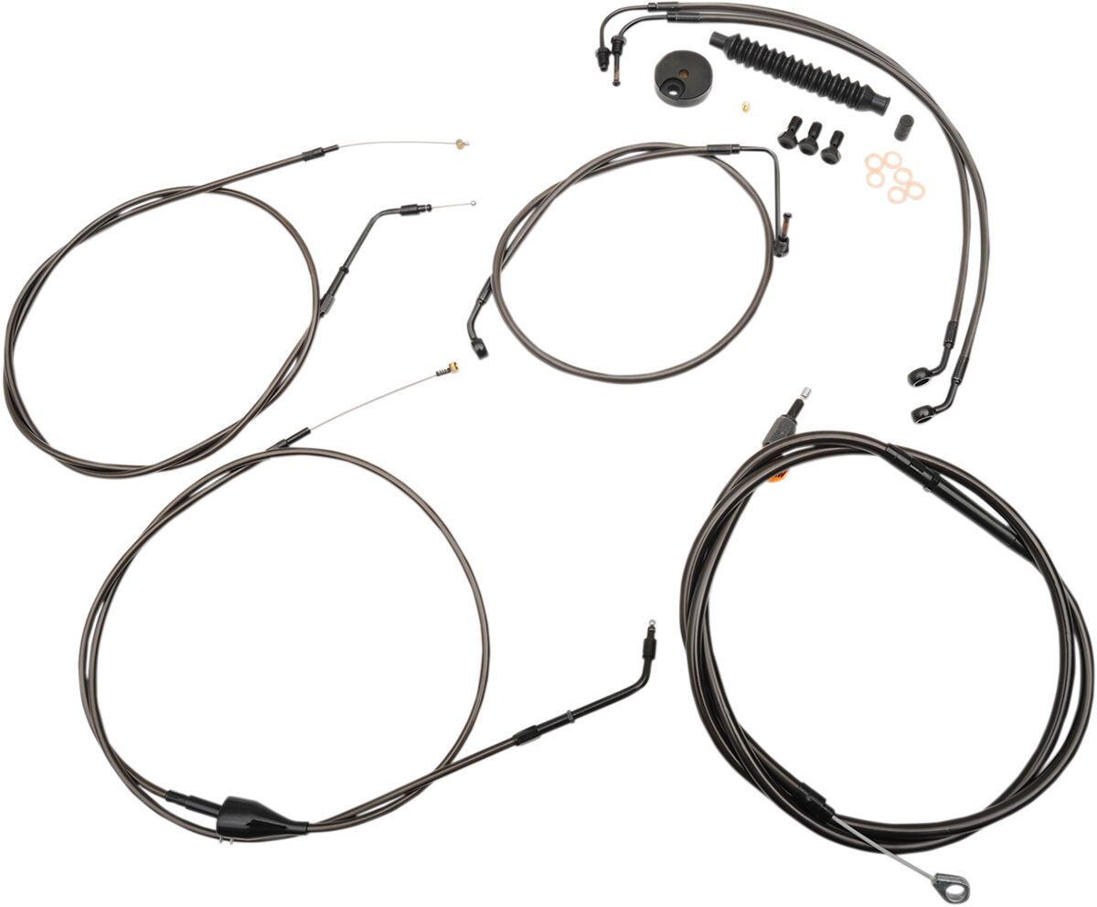 CABLE AND BRAKE LINE KIT MIDNIGHT BLACK FOR 12"-14" APE HANGERS
