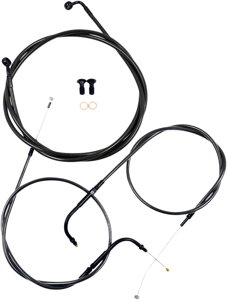 CABLE AND BRAKE LINE KIT MIDNIGHT BLACK FOR 12"-14" APE HANGERS