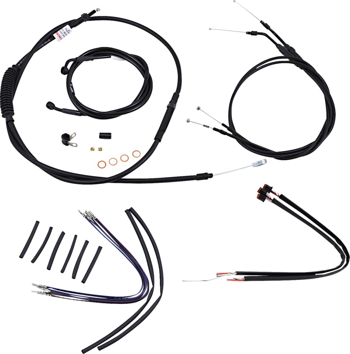 CABLE KIT 16" BLACK VINYL STAINLESS STEEL HANDLEBAR W/O ABS