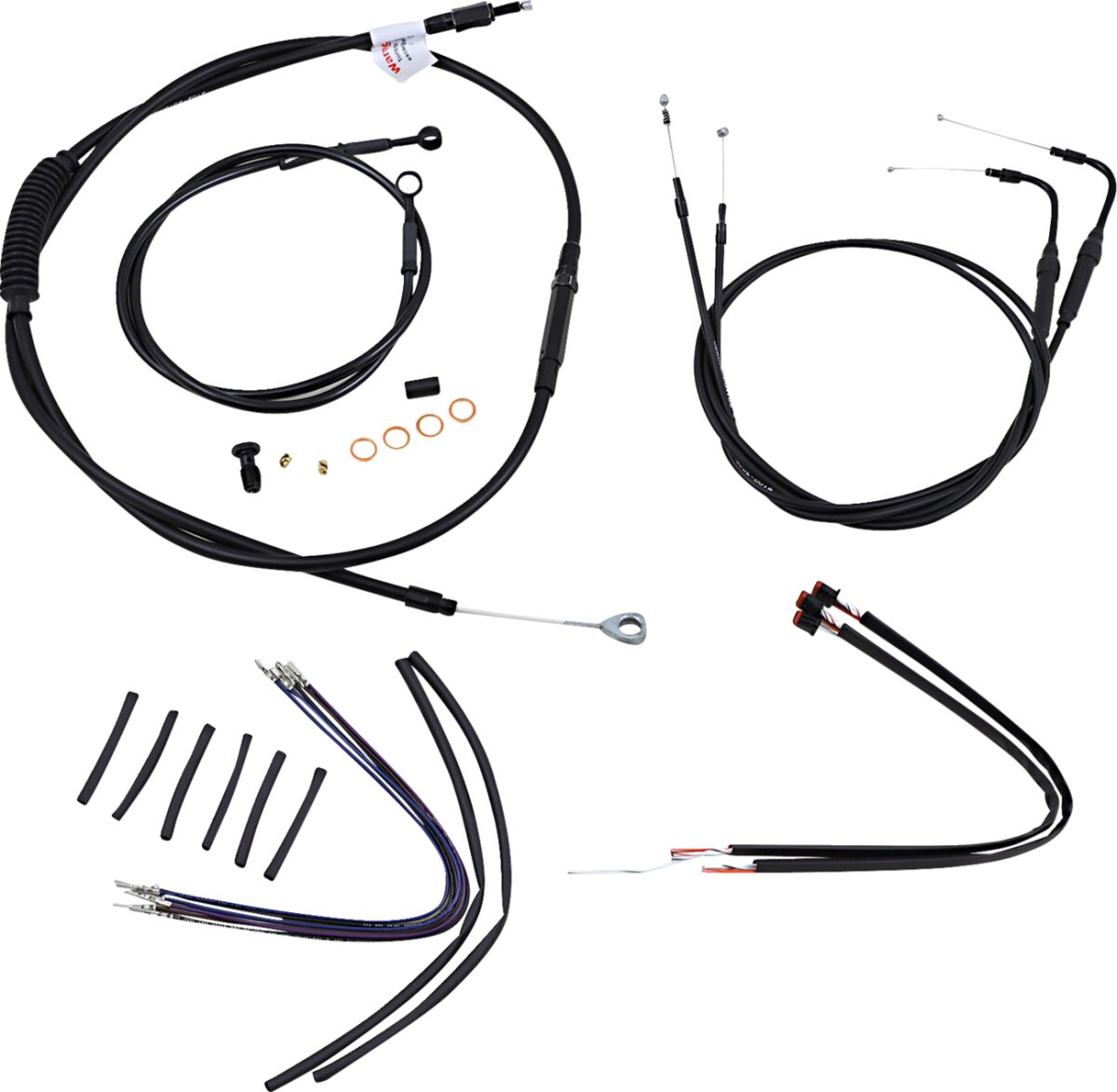 CABLE KIT 16" BLACK VINYL STAINLESS STEEL HANDLEBAR W/ABS
