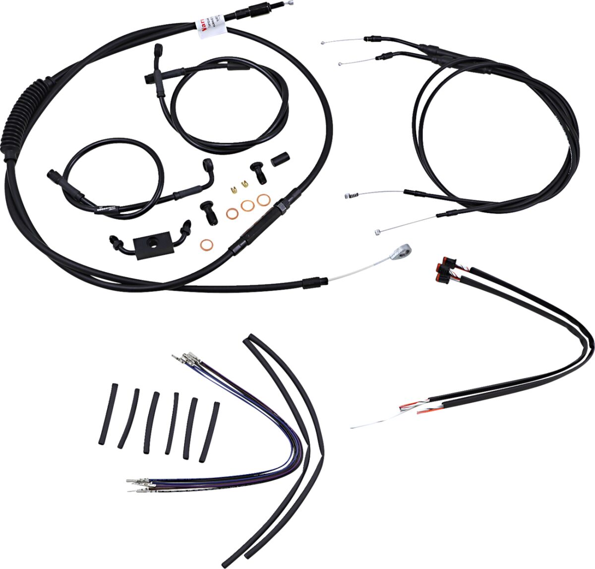CABLE KIT 16" BLACK VINYL STAINLESS STEEL HANDLEBAR W/ABS