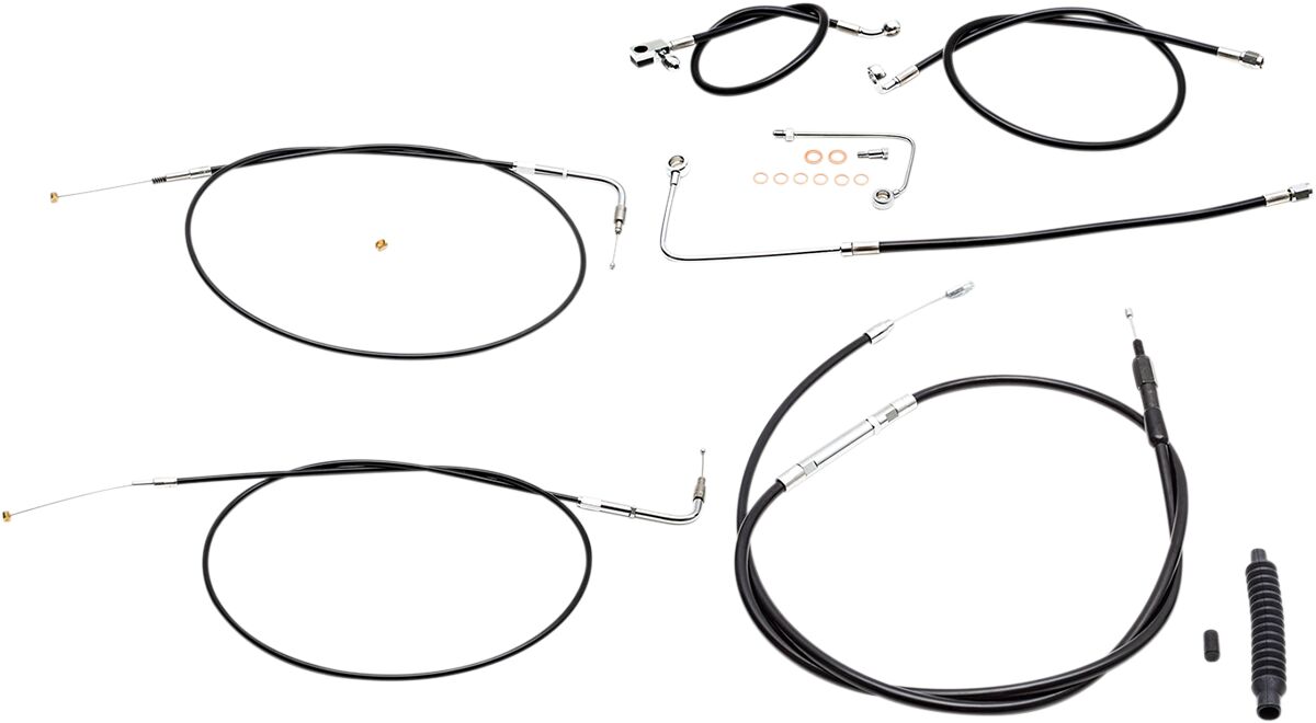 HANDLEBAR CABLE/BRAKE & CLUTCH LINE/WIRE KITS AND COMPONENTS / STAINLESS STEEL|VINYL / BLACK
