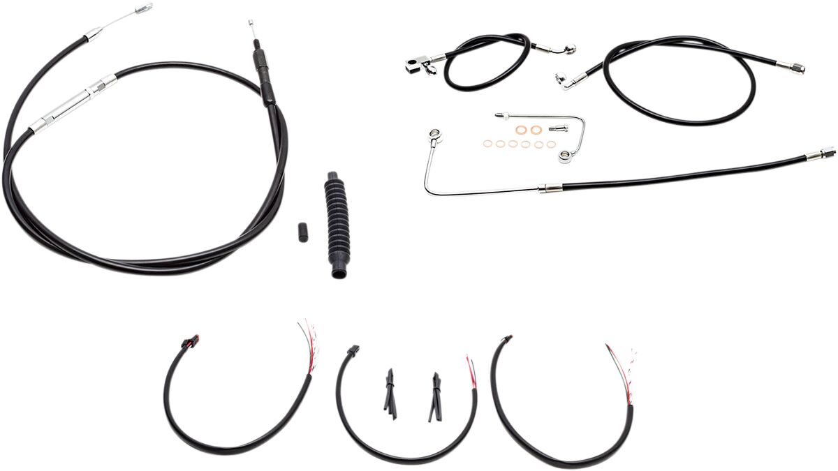 HANDLEBAR CABLE/BRAKE & CLUTCH LINE/WIRE KITS AND COMPONENTS / STAINLESS STEEL|VINYL / BLACK